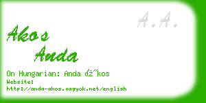 akos anda business card